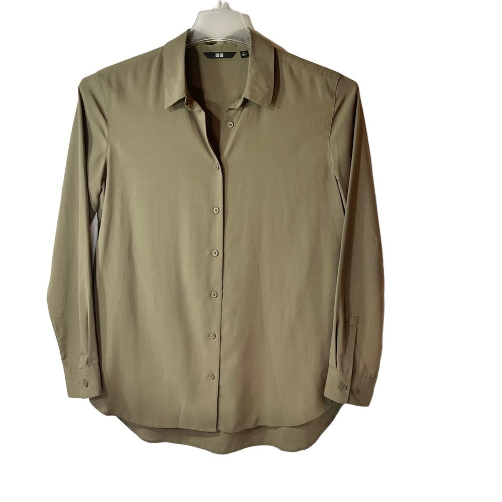 Uniqlo Women's Button Down Shirt - Olive